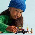 City Fire Rescue Motorcycle Firefighter Toy Playset for Kids Ages 4 and Up, Includes a Motorcycle Toy and 2 Minifigures, Fun Gift Idea or Pretend Play Toy for Boys and Girls, 60410