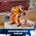 Marvel Rocket Mech Armor Set 76243, Guardians of The Galaxy Racoon Buildable Action Figure Toy, Avengers Collectable Gift Idea for Kids 6 Plus Years Old