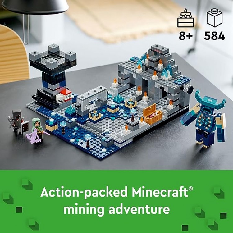 Minecraft The Deep Dark Battle Set, 21246 Biome Adventure Toy, Ancient City with Warden Figure, Exploding Tower & Treasure Chest, for Kids Ages 8 Plus